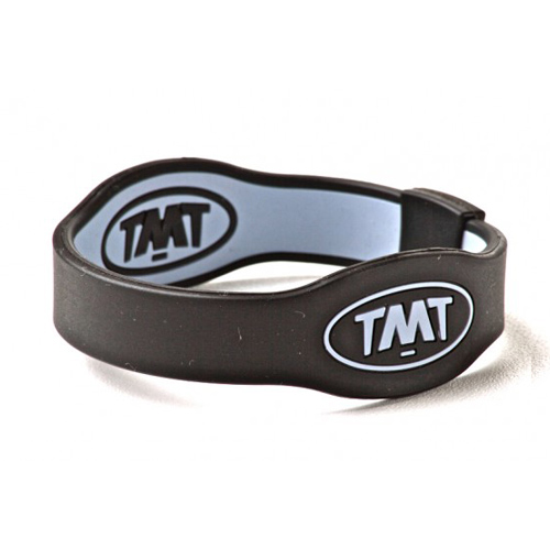 TMT Premium wristbands are infused with high quality bonded negative ion releasing minerals which are mixed like a cake-mix into the high quality silicone when the bracelet is made. The silicone traps millions of negative ions which release the highest negative ion output available. Research has shown that human beings respond to negative ion levels above 1000 ions per cc. Factory test meters TMT bands consistently between 1600 - 1800 ions per cc.